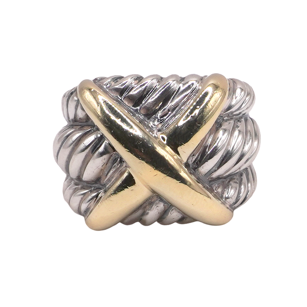 David Yurman Sterling Silver Ring with 14k Yellow Gold X Accent Lumina Gem Wilmington, NC