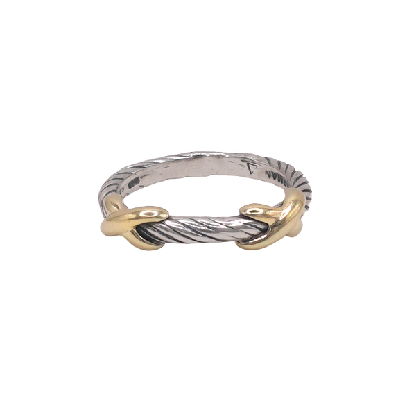 David Yurman Sterling Silver and 14k Yellow Gold X Band Lumina Gem Wilmington, NC