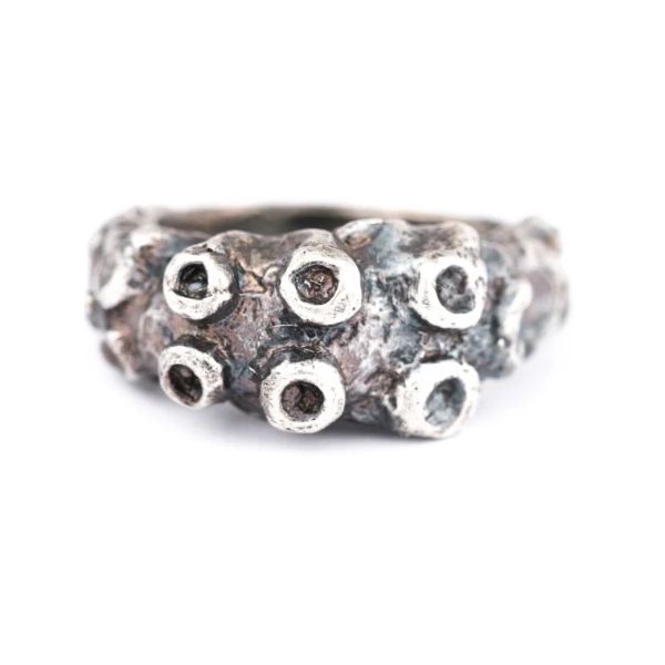 Shelton Metal Octo Ring- Rustic Silver Lumina Gem Wilmington, NC