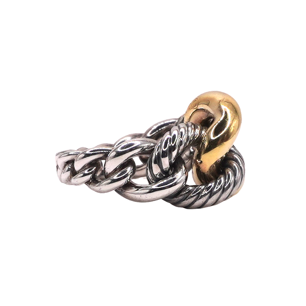 David Yurman Sterling Silver and 18k Yellow Gold Link Band Image 2 Lumina Gem Wilmington, NC