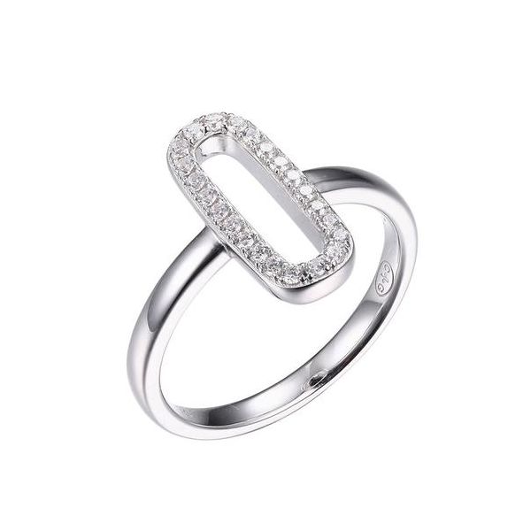 Charles Garnier Rhodium Plated Sterling Silver and CZ Ring Lumina Gem Wilmington, NC