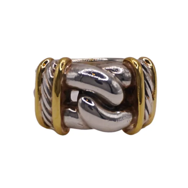 David Yurman Sterling Silver and 18k Yellow Gold Knot Cable Ring Lumina Gem Hampstead, NC