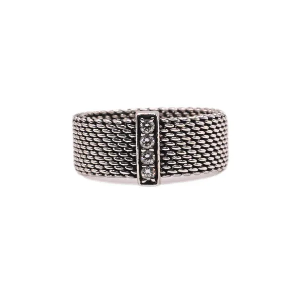 Tiffany & Co Diamond and Sterling Silver Mesh Ring Lumina Gem Hampstead, NC
