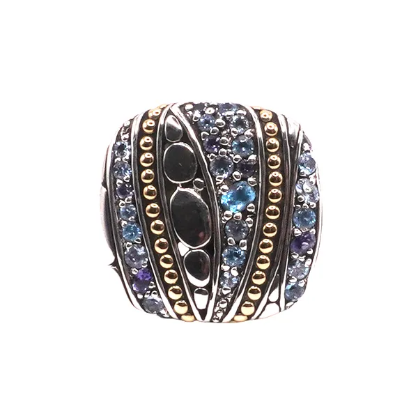 John Hardy Kali Sterling Silver and 18k Yellow Gold Blue Topaz and Iolite Lumina Gem Hampstead, NC