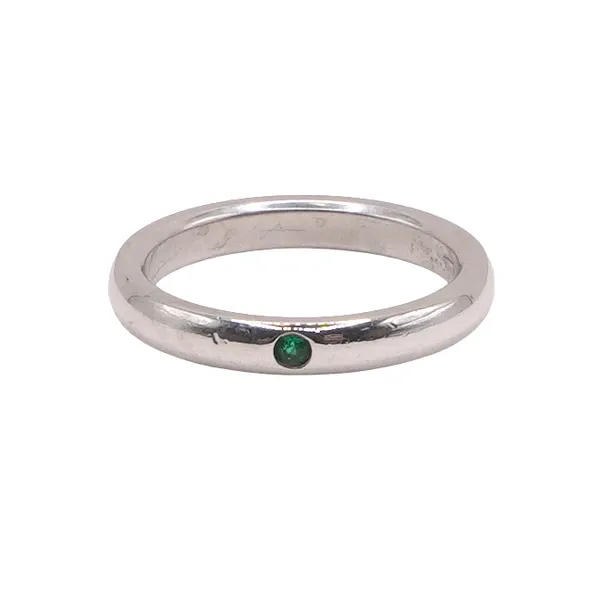 Tiffany & Co. Elsa Peretti Sterling Silver and Emerald Stackable Ring Lumina Gem Hampstead, NC