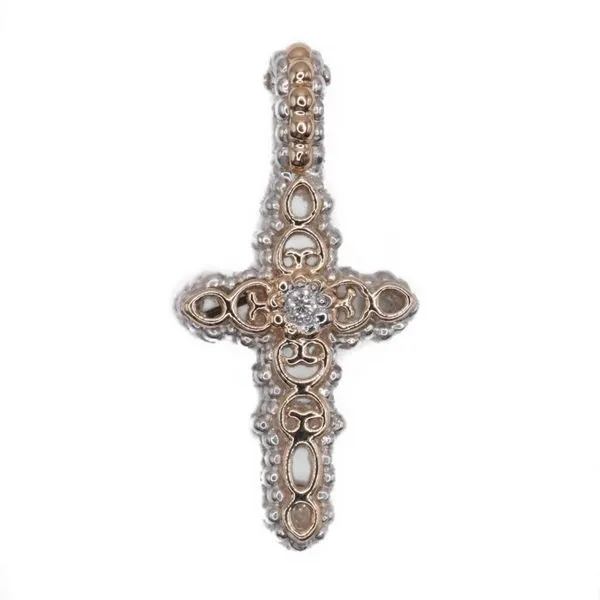 Vahan Diamond Cross in Sterling Silver and 14k Yellow Gold Lumina Gem Wilmington, NC