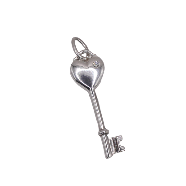 Tiffany and Co. Sterling Silver and Diamond Key Charm Lumina Gem Wilmington, NC