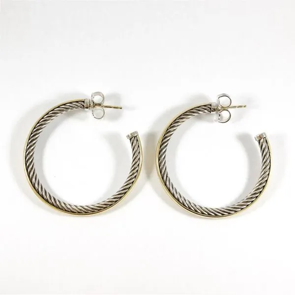 David Yurman 40mm Sterling Silver and Yellow Gold Hoops Image 3 Lumina Gem Wilmington, NC