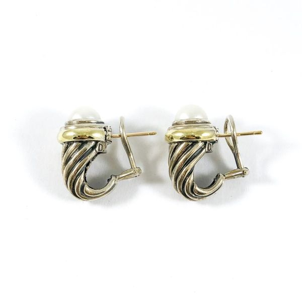 David Yurman Pearl Omega Back Earrings Image 2 Lumina Gem Wilmington, NC