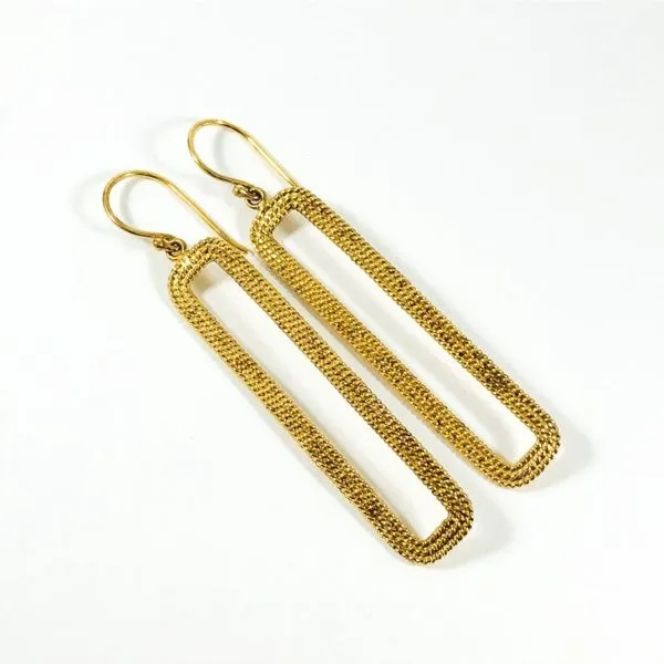 Sterling Silver Gold Plated Dangle Earrings - 2.5