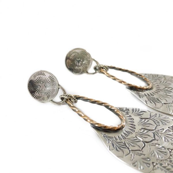 The Elk and Owl Sterling Silver Berkat Earrings with Bronze Accents Image 2 Lumina Gem Wilmington, NC