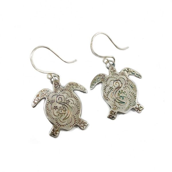 The Elk and Owl Sterling Silver Tribal Turtle Earrings Lumina Gem Wilmington, NC