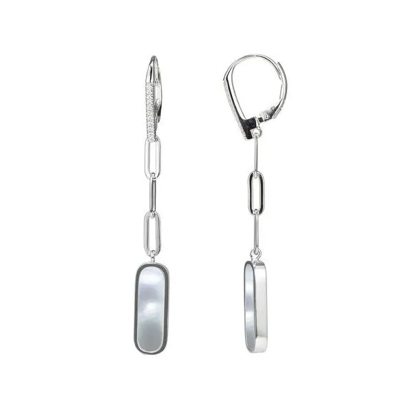 Charles Garnier Mother of Pearl and CZ Dangle Earrings Lumina Gem Wilmington, NC