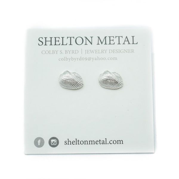 Shelton Metal Eleanor Shell Stud Earrings Lumina Gem Wilmington, NC