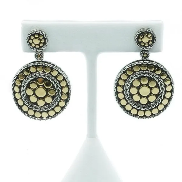 John Hardy Nuansa Dot Sterling Silver Earrings with Yellow Gold Accents Lumina Gem Wilmington, NC