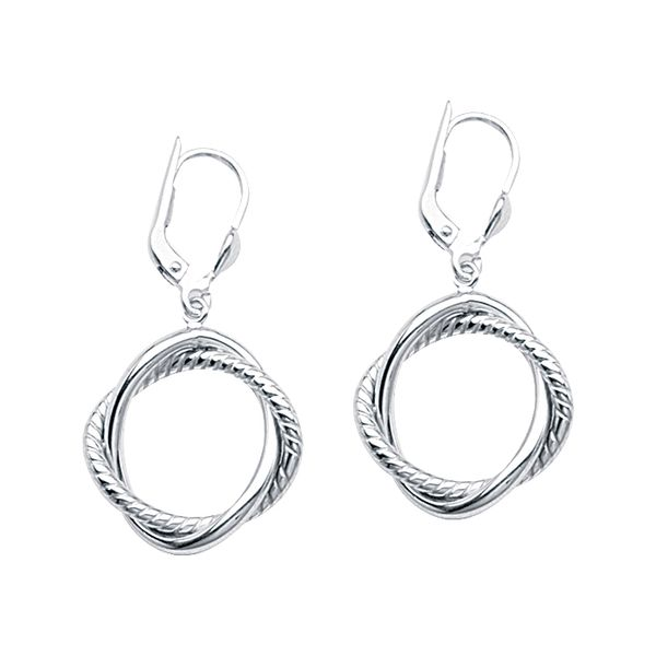 Sterling Silver Twisted Circle Dangle Earrings Lumina Gem Wilmington, NC