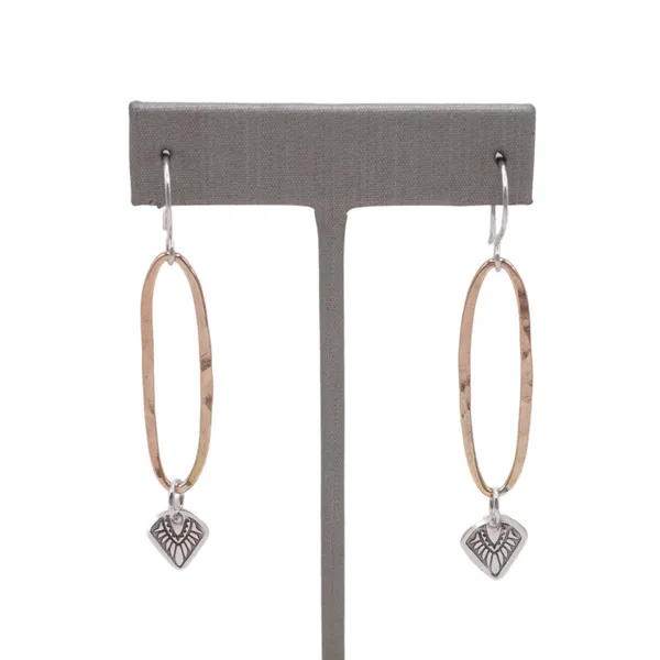 The Elk and Owl Two Tone Stamped Earrings Lumina Gem Wilmington, NC