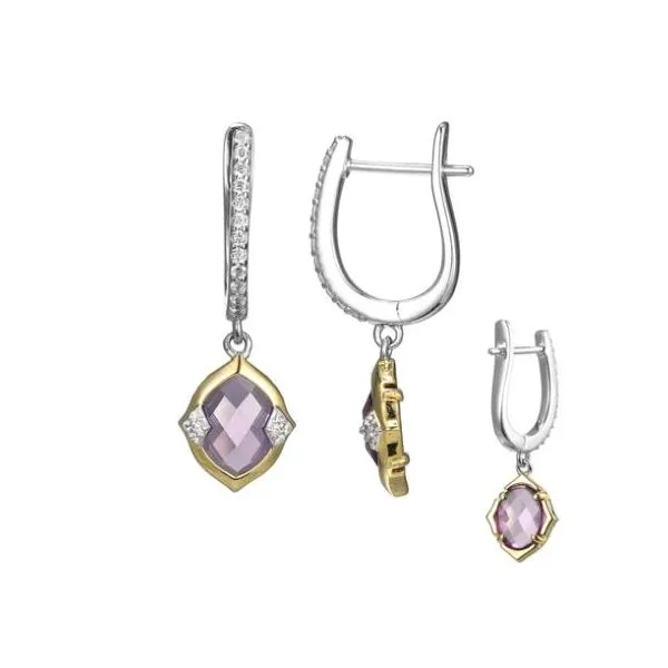 Charles Garnier Amethyst and CZ Dangle Earrings Lumina Gem Wilmington, NC