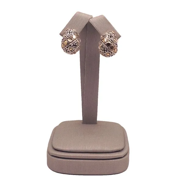 John Hardy and Sterling Silver and 18k Yellow Gold Dot Clip On Earrings Lumina Gem Hampstead, NC