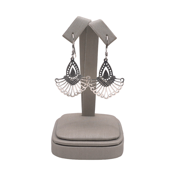 Sterling Sivler Fan Dangle Earrings Lumina Gem Wilmington, NC