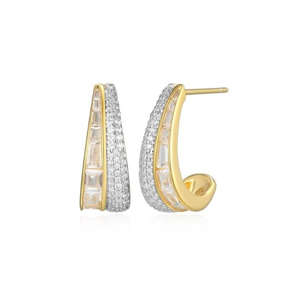 Charles Garnier CZ Half Hoops- Gold Plated Sterling Silver Lumina Gem Wilmington, NC