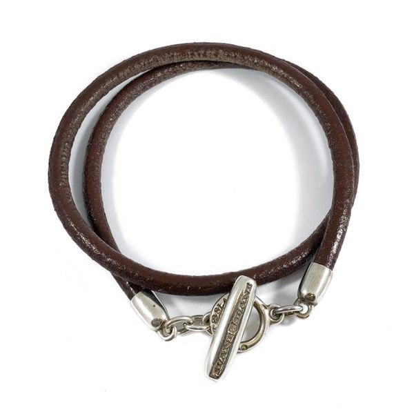 Slane Brown Leather Chord with Sterling Silver Toggle - 16.5