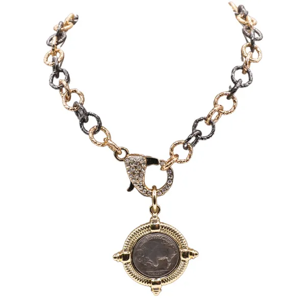 Elisabeth Pohle Designs Buffalo Coin Pendant Necklace Lumina Gem Hampstead, NC