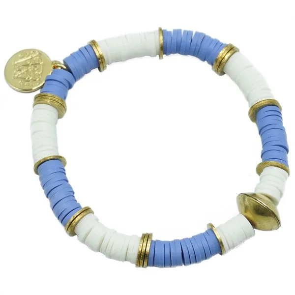 Wendy Perry Designs UNC Blue and White Playa Bracelet Lumina Gem Wilmington, NC