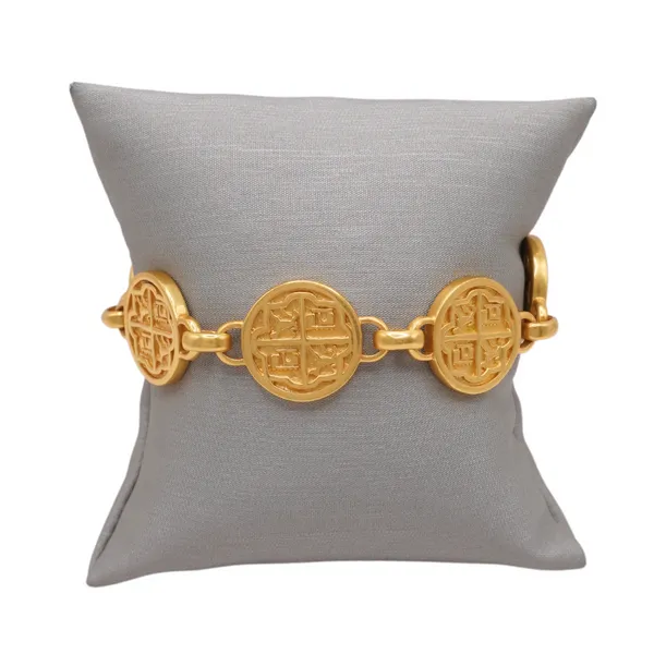 Julie Vos 24k Plated Brass Round Link Bracelet Lumina Gem Wilmington, NC