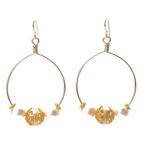 Wendy Perry Designs Freshwater Pearl Isabel Cristina Earrings - Gold Filled Lumina Gem Wilmington, NC