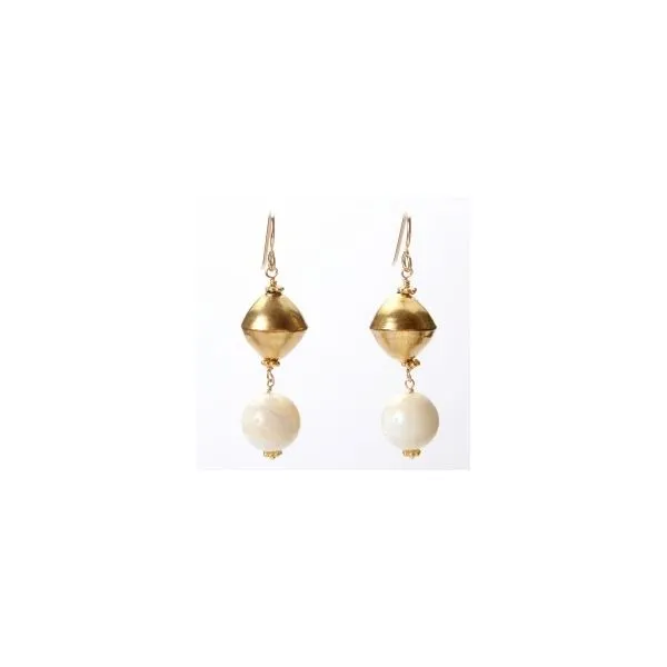 Wendy Perry Designs Mother of Pearl Dangle Earrings - Gold Filled Lumina Gem Wilmington, NC