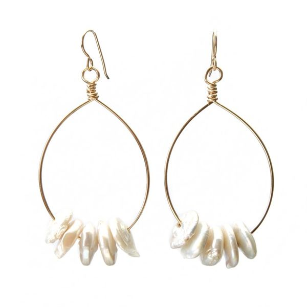 Wendy Perry Designs Coin Pearl Cristina Earrings - Gold Filled Lumina Gem Wilmington, NC