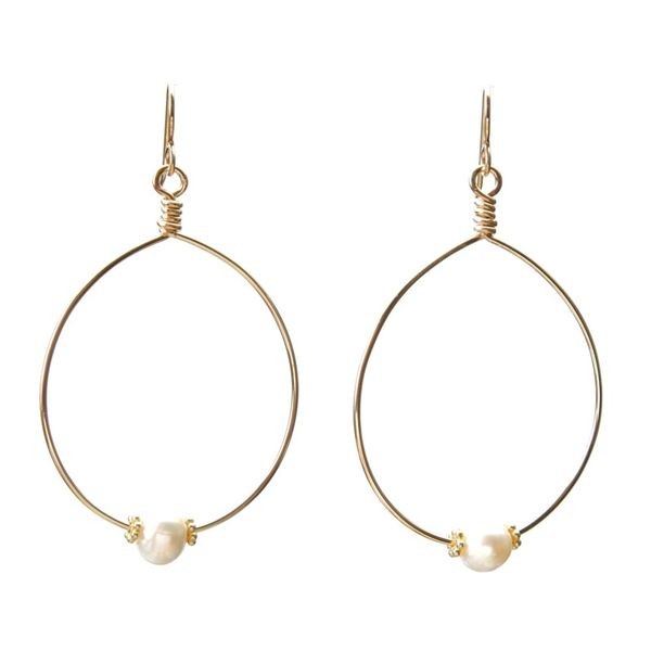 Wendy Perry Designs Cristina Single Pearl Earrings - Gold Filled Lumina Gem Wilmington, NC