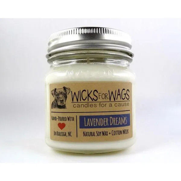 Wicks for Wags Lavender Dreams candle Lumina Gem Wilmington, NC