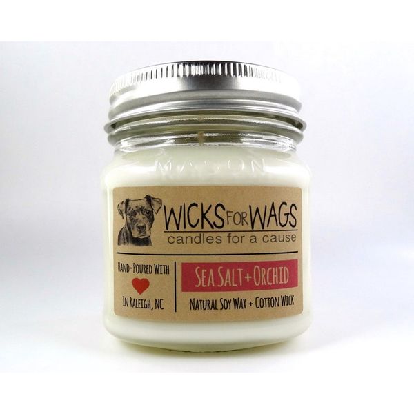 Wicks for Wags sweet sea salt candle Lumina Gem Wilmington, NC