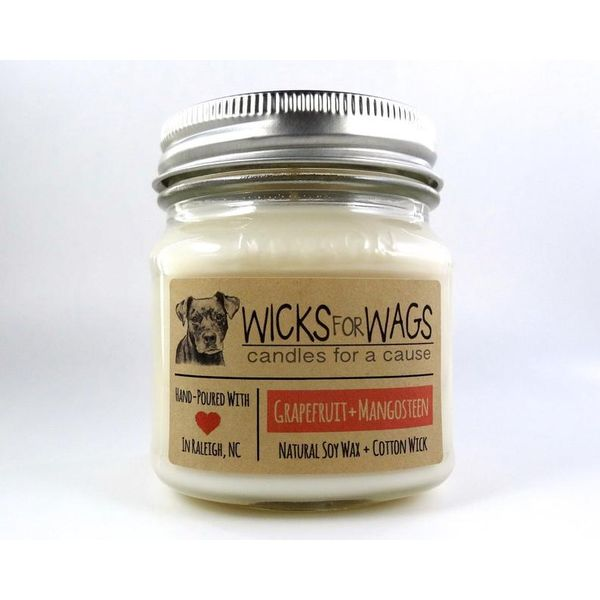 Wicks for Wags grapefruit and mangosteen candle Lumina Gem Wilmington, NC