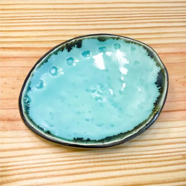 Blue Space Pottery Icy Mint Abalone Ring Dish Lumina Gem Wilmington, NC