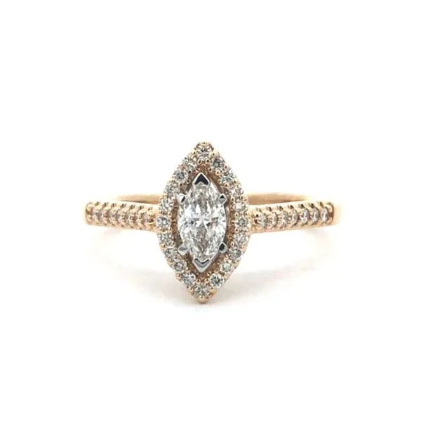 14K YG .20 CT Round Diamond .25 CT Marquise Center Engagement Ring | Timeless Elegance MarBill Jewelers Belle Vernon, PA
