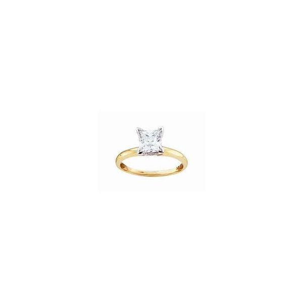Radiant Elegance: 14K High Polish Yellow Gold Band with Princess Cut Diamond Image 3 MarBill Jewelers Belle Vernon, PA