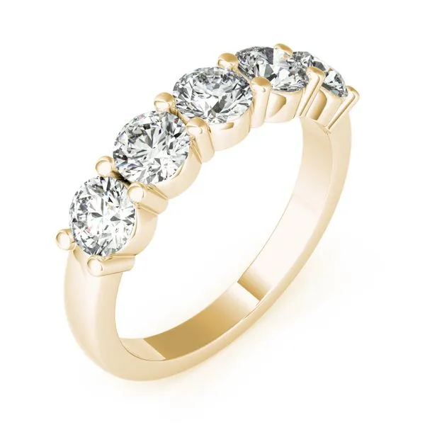 14K Yellow Gold 5-Stone Band Ring with 1.03 CTW Lab-Grown Diamonds MarBill Jewelers Belle Vernon, PA