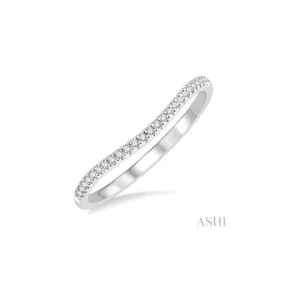 14k white gold curved round diamond wedding band MarBill Jewelers Belle Vernon, PA