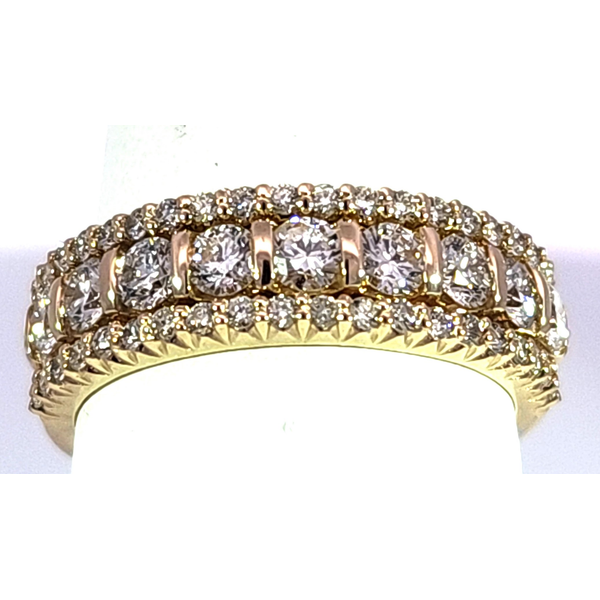 Brilliant Three-Row Diamond Wedding Band in 14K Yellow Gold | 1.12 CTW MarBill Jewelers Belle Vernon, PA