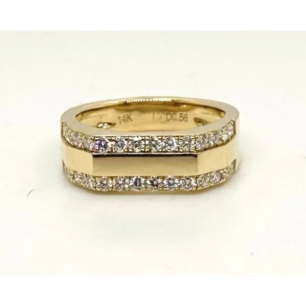 114K Y/G TORINO RECTANGULAR DOUBLE ROW WHITE DIAMOND RING WITH 0.56CTW DIAMONDS MarBill Jewelers Belle Vernon, PA