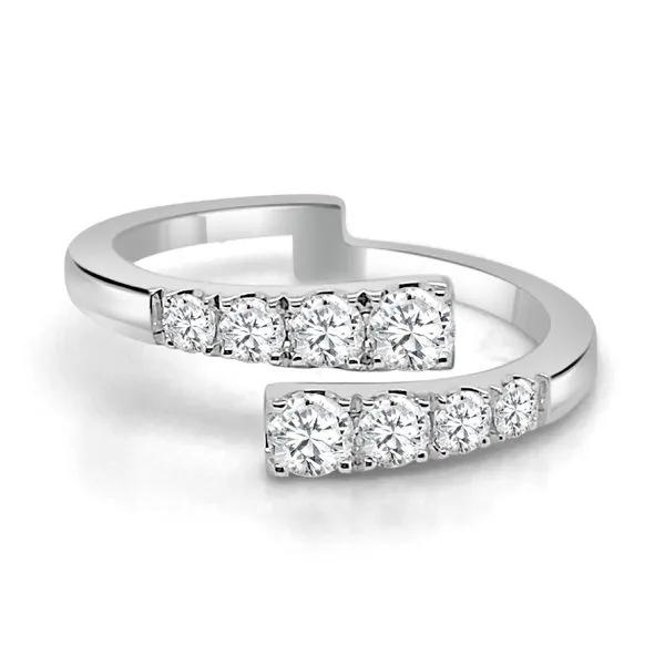 14K White Gold Bypass Ring with 0.52 Carat Total Weight of Diamonds MarBill Jewelers Belle Vernon, PA