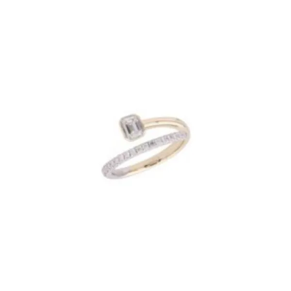 14K Yellow Gold & Platinum Diamond Fashion Ring with Emerald Cut Diamond – 0.39 CT Center MarBill Jewelers Belle Vernon, PA