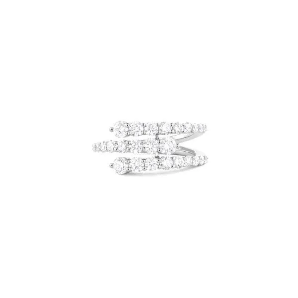 18K White Gold Triple Row Open Band – 1.55CTW Diamonds MarBill Jewelers Belle Vernon, PA