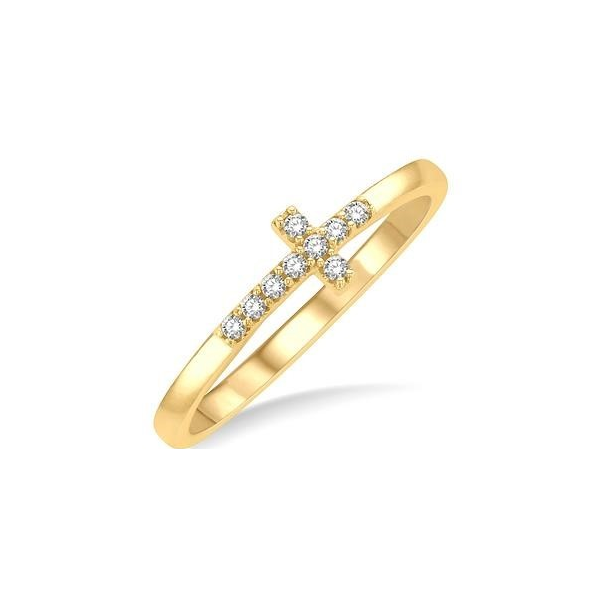 10K White Gold Petite Diamond Cross Ring – Elegant Sparkle with Timeless Meaning MarBill Jewelers Belle Vernon, PA