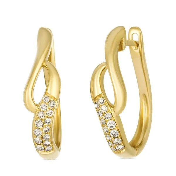 Le Vian 14K Yellow Gold Oval Hoop Earrings with .20 CT Diamonds MarBill Jewelers Belle Vernon, PA