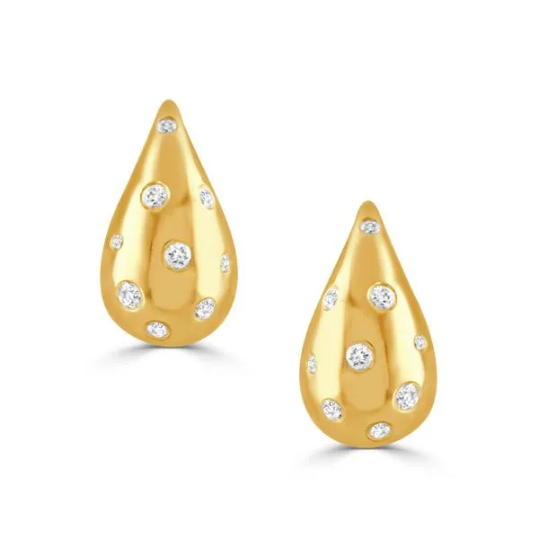Dove’s Jewelry 18K Yellow Gold Drop Pear-Shaped Diamond Earrings MarBill Jewelers Belle Vernon, PA