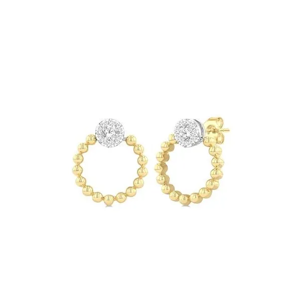 10K Yellow Gold LoveBright Round Beaded Earrings – 0.25 CTW Diamonds MarBill Jewelers Belle Vernon, PA